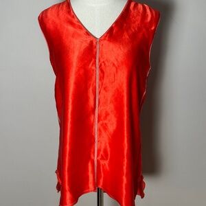 Lanvin Orange Linen Blend Sleeveless Top Size 34